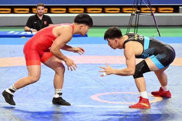 ＜レスリング＞【写真集】2024年韓国オープン国際大会／男子フリースタイル86kg級・福岡大知（PTS／RB）