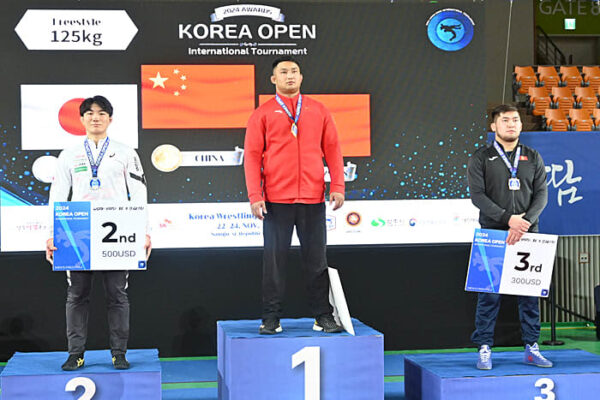＜レスリング＞【写真集】2024年韓国オープン国際大会／男子フリースタイル125kg級・濱田豊喜（中大）