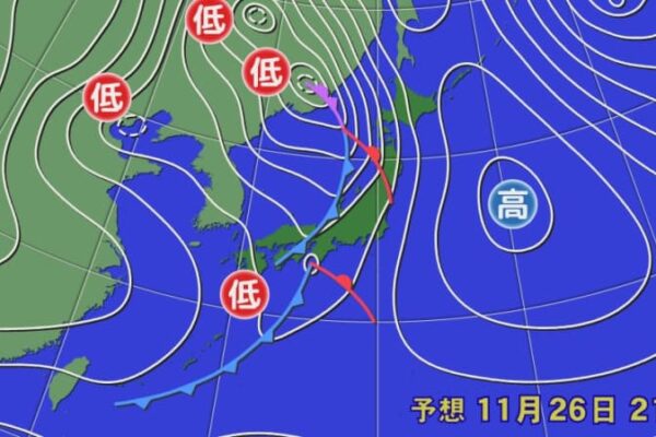 今週は全国的な雨の後に冬型の気圧配置