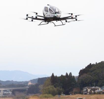 空飛ぶクルマ、延岡市で試験成功　川を越え物資搬送