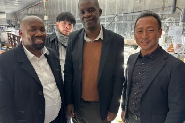 岩渕薬品の海ぶどう養殖施設に南アフリカ共和国より政府関係者が視察に来訪！